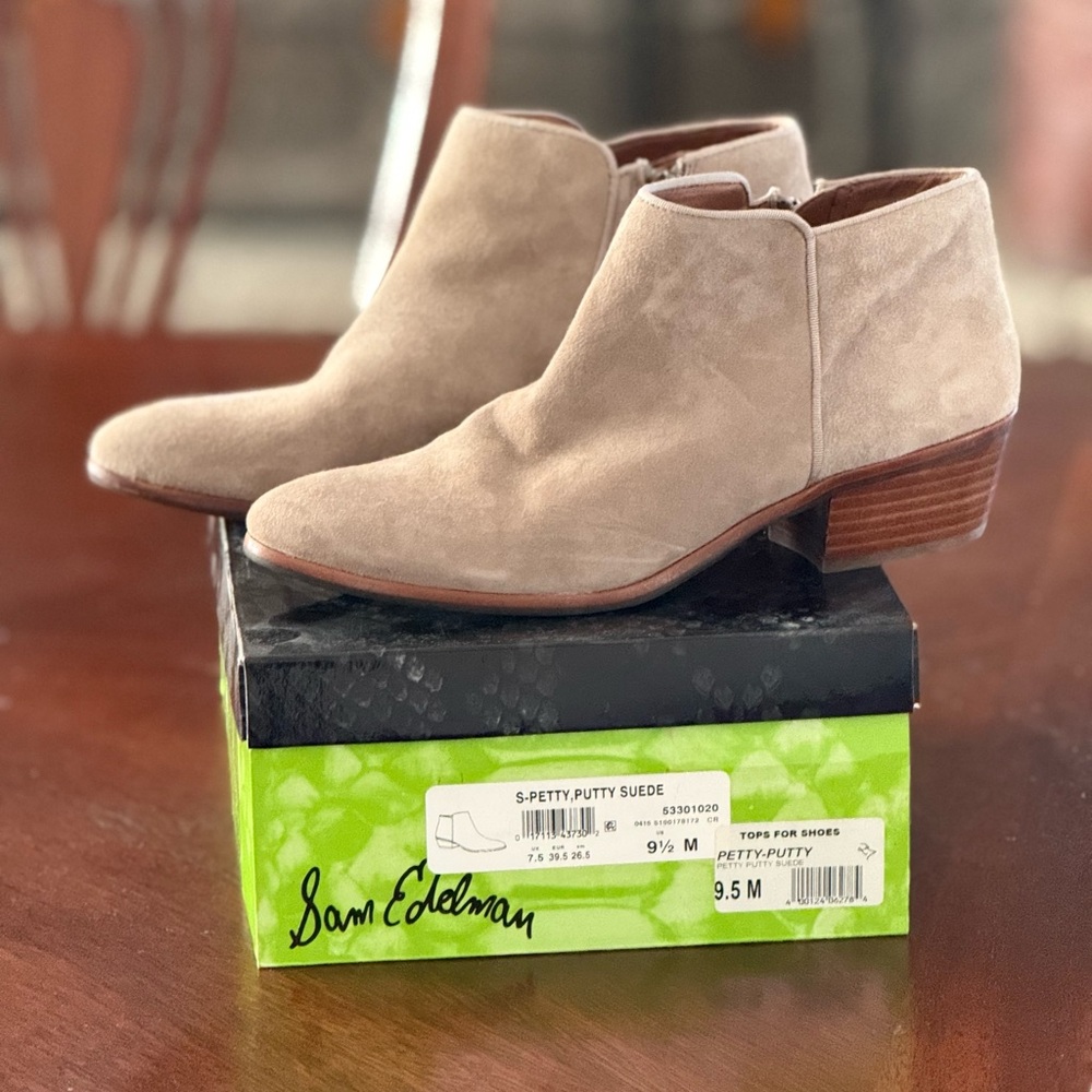 Sam Edelman Women's Suede Ankle Booties - Putty